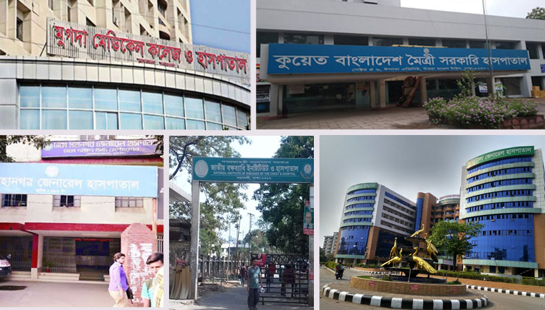 ঢাকার ৫ হাসপাতালে দেওয়া হবে করোনা রোগিদের চিকিৎসা