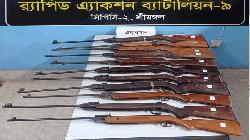 শ্রীমঙ্গলে ১১টি এয়ারগান উদ্ধার
