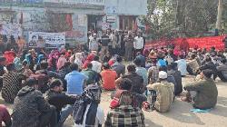 সরকার নির্ধারিত মজুরি বাস্তবায়নের দাবিতে ট্যানারী শ্রমিকদের সমাবেশ