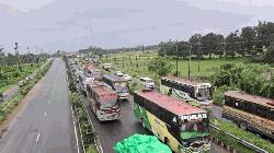 ঢাকা-টাঙ্গাইল মহাসড়কে দীর্ঘ যানজট