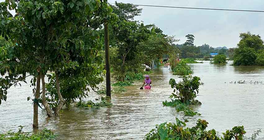 ধলাই নদীর বাঁধ ভেঙে মৌলভীবাজারে বন্যা, পানিবন্দী ১০ হাজার মানুষ